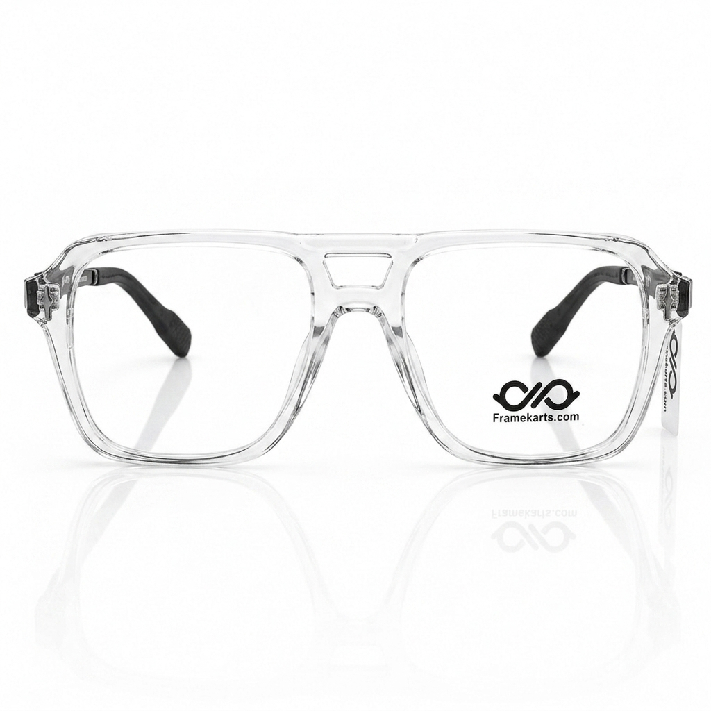 Framekarts// Drip transparent square bridge for men