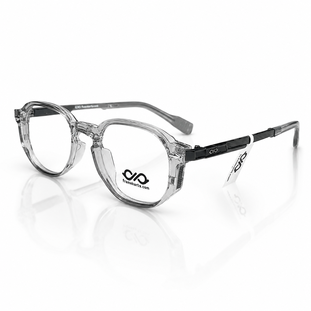 Framekarts// drip glossy grey oval shape for men