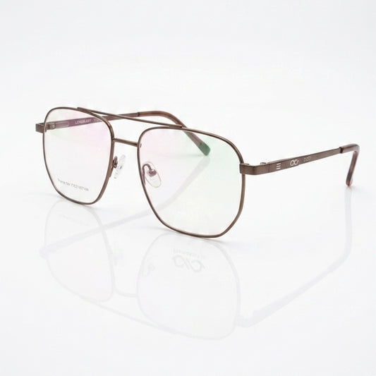 FRAMEKARTS// BROWN METAL SQUARE FRAME FOR MEN