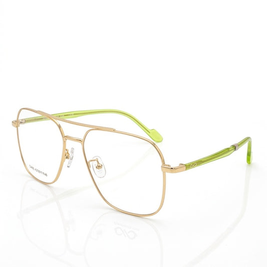 FRAMEKARTS// SQUARE GOLDEN AND GREEN METAL FRAME FOR MEN