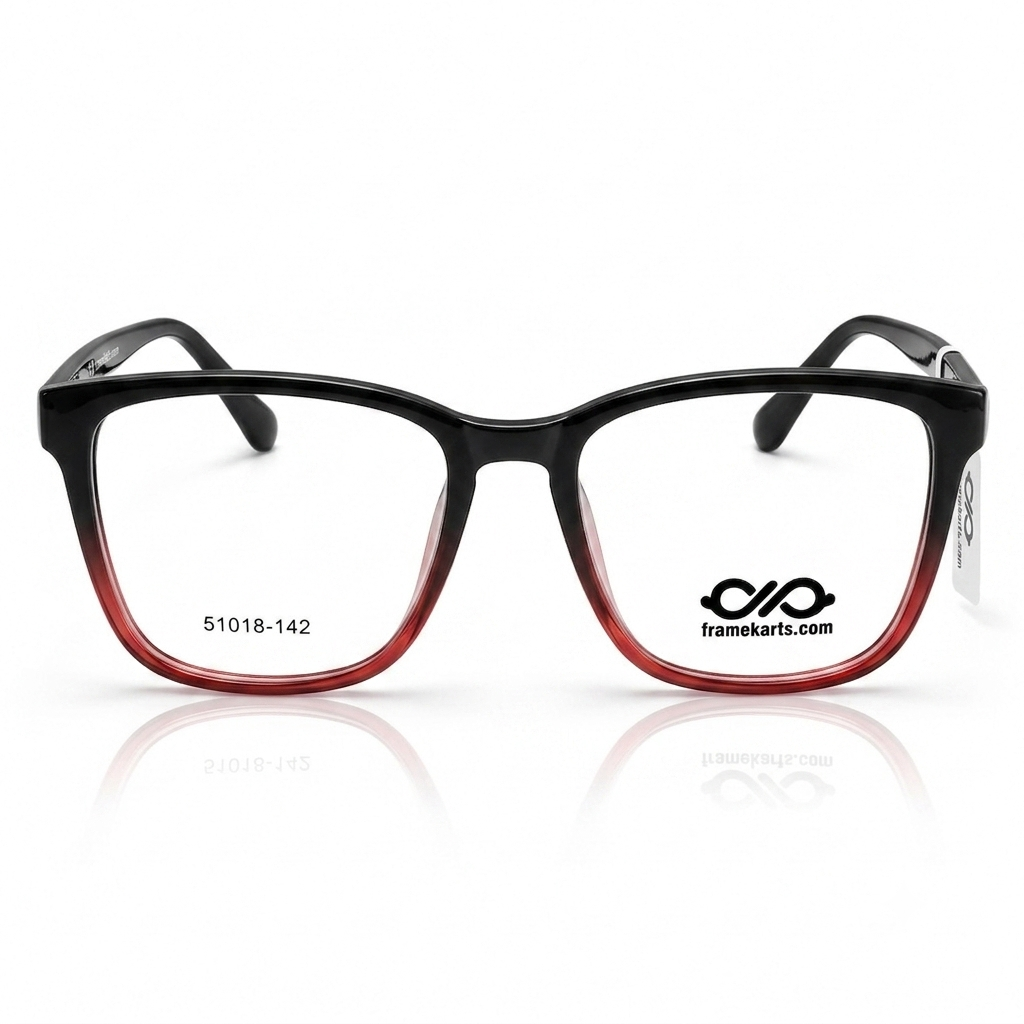 Framekarts // square black and red rull frame for men