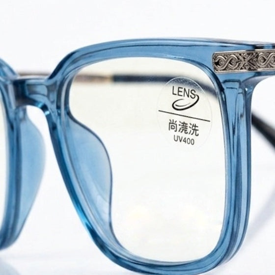 FRAMEKARTS// ICE BLUE ACETATE SHEET FRAME FOR MEN SQUARE