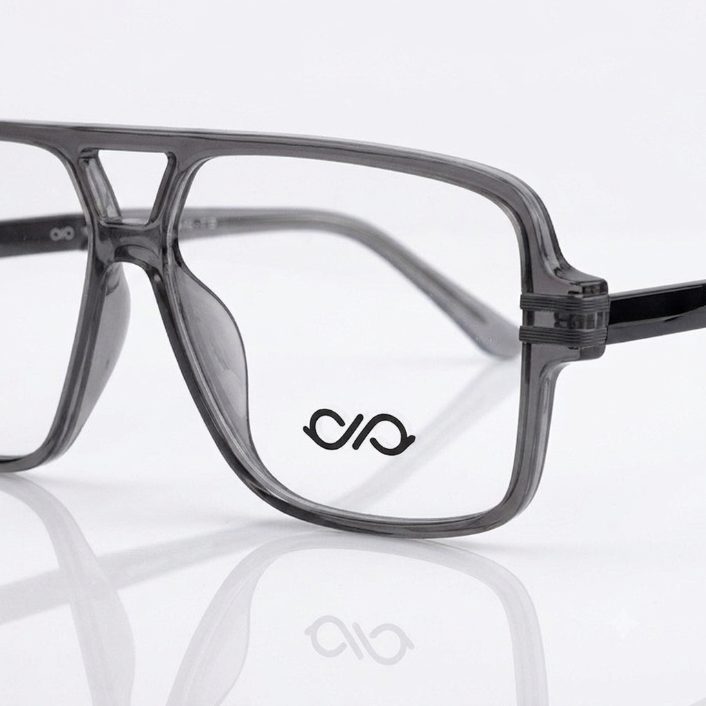 FRAMEKARTS// GREY GLOSSY ACETATE FRAME FOR MEN