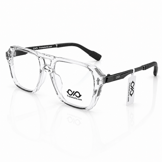Framekarts// Drip transparent square bridge for men