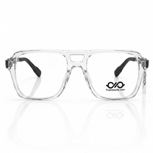 Framekarts// Drip transparent square bridge for men