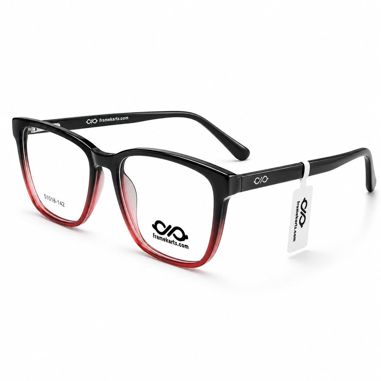 Framekarts // square black and red rull frame for men