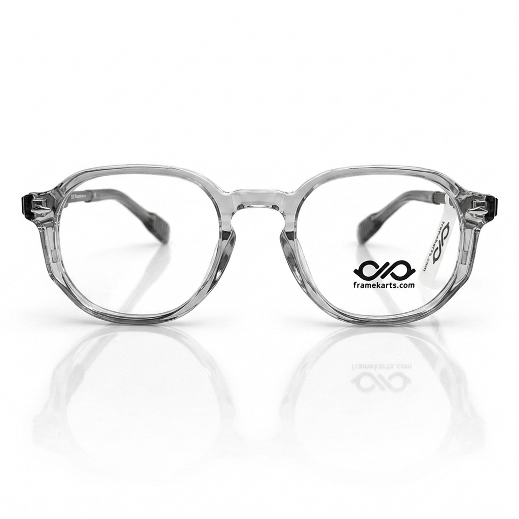Framekarts// drip glossy grey oval shape for men