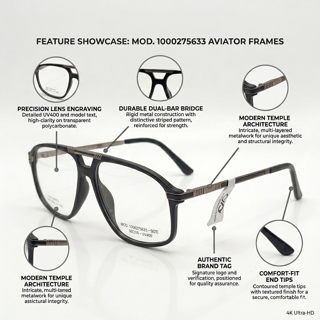 FRAMEKARTS// AVIATOR FRAME BLACK FULL RIM FOR MEN