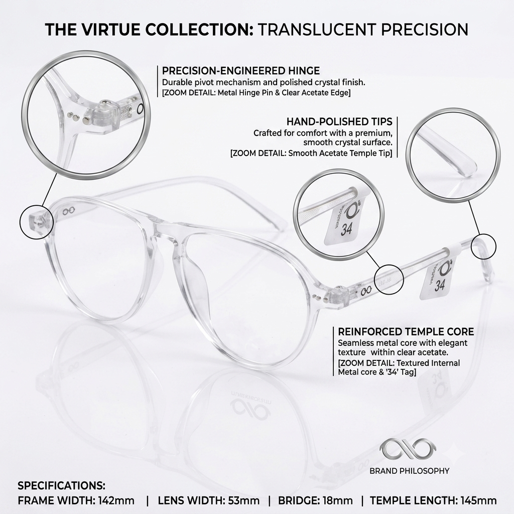FRAMEKARTS // AVIATOR FRAME TRANSPARENT FOR MEN