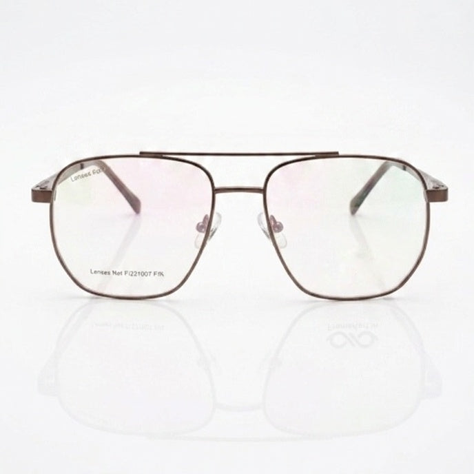 FRAMEKARTS// BROWN METAL SQUARE FRAME FOR MEN