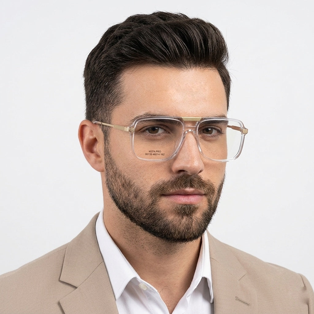 FRAMEKARTS// TRANSPARENT ACETATE FRAME FOR MEN