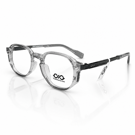 Framekarts// drip glossy grey oval shape for men