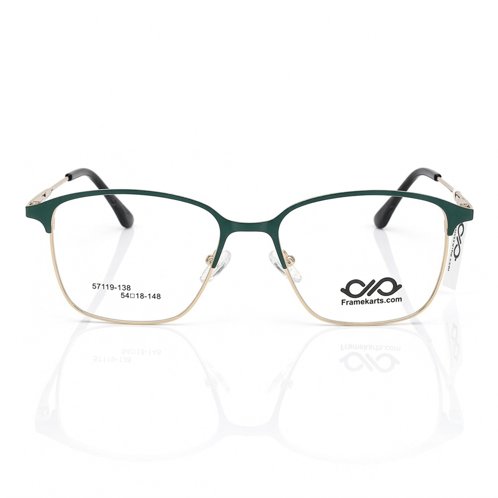 Framekarts// metal green and golden rectangle for men