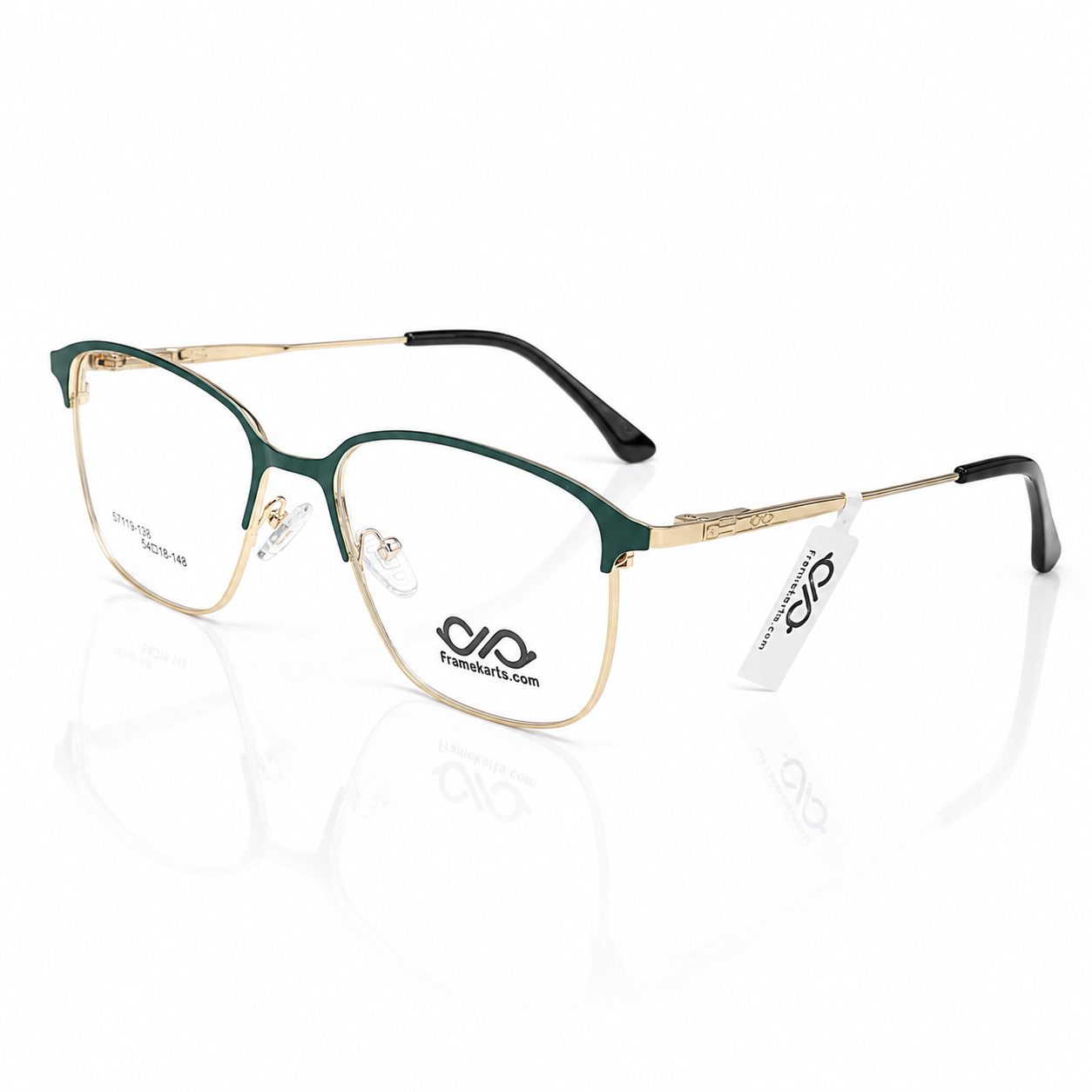 Framekarts// metal green and golden rectangle for men