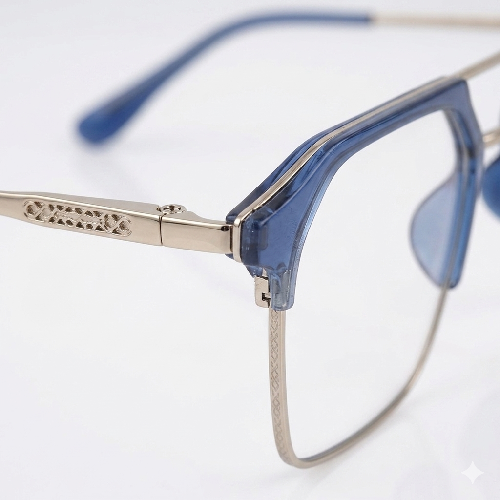 FRAMEKARTS// CREATA BLUE AND SILVER METAL FOR MEN