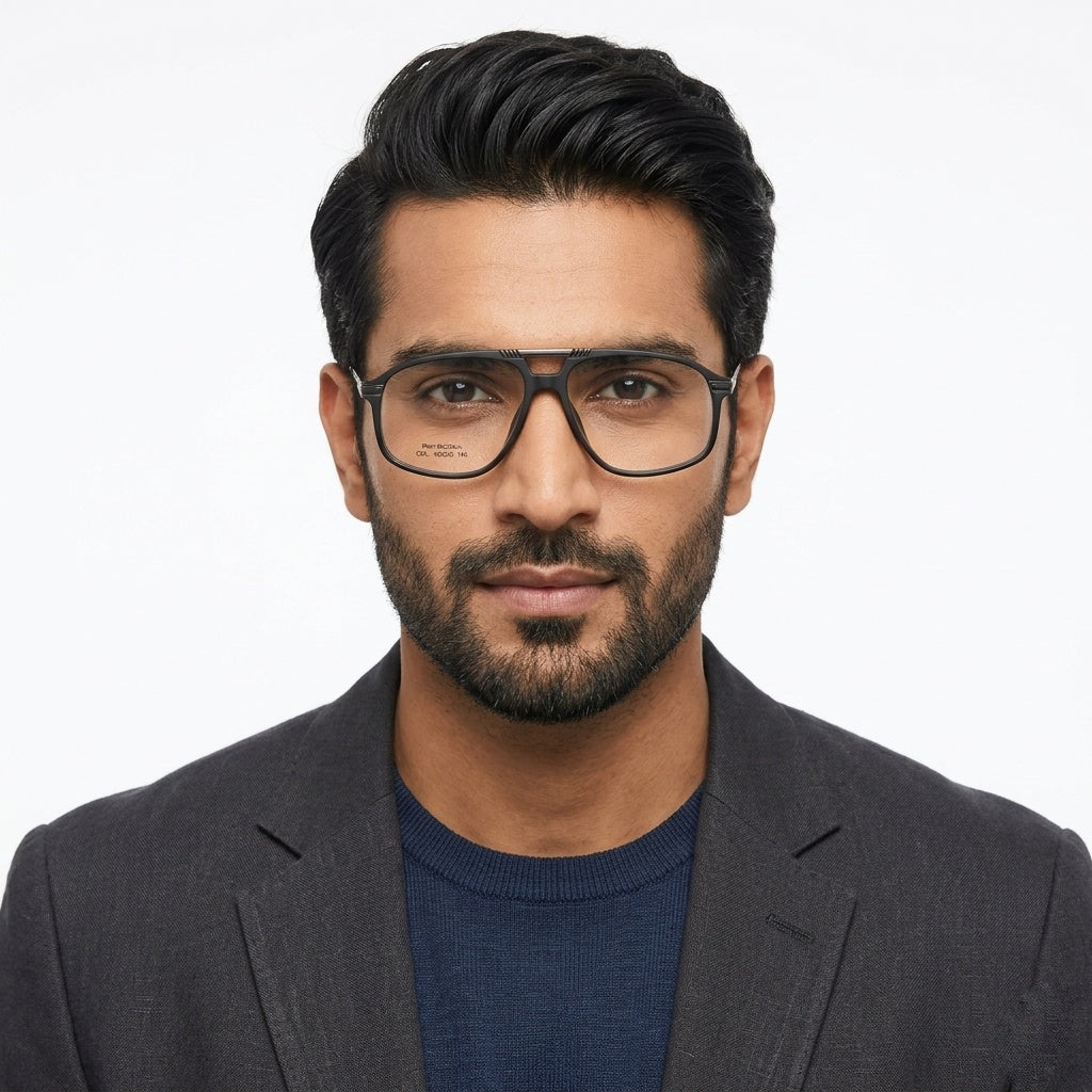 FRAMEKARTS// AVIATOR FRAME BLACK FULL RIM FOR MEN