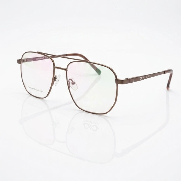 FRAMEKARTS// BROWN METAL SQUARE FRAME FOR MEN